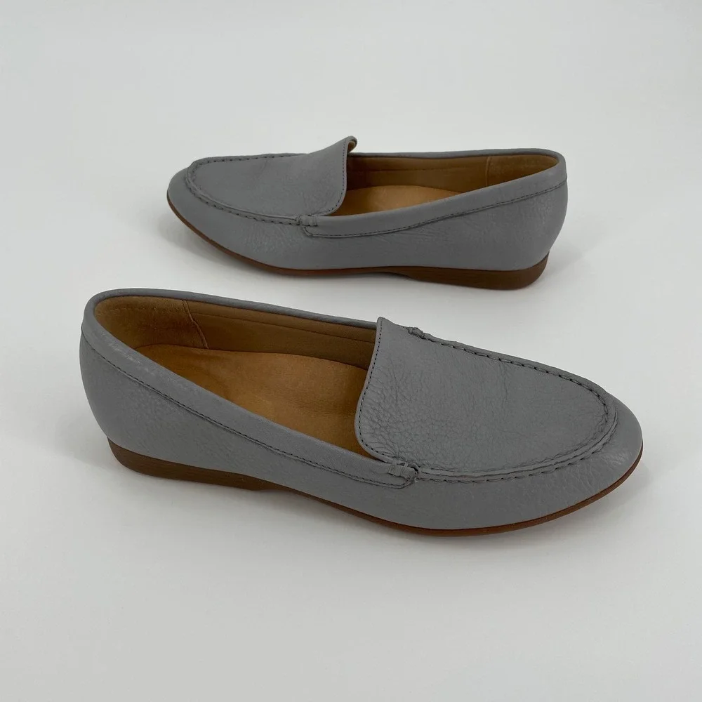 Dansko Lorri Grey‎ Leather Loafers Womens Size 38 US 8 Slip On Comfort Shoes